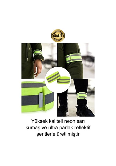 Yeşil Reflektör El Ayak Kol Bant Yansıtıcı Bandı İş Güvenliği Görünürlük Koşu Yürüyüş Bisiklet