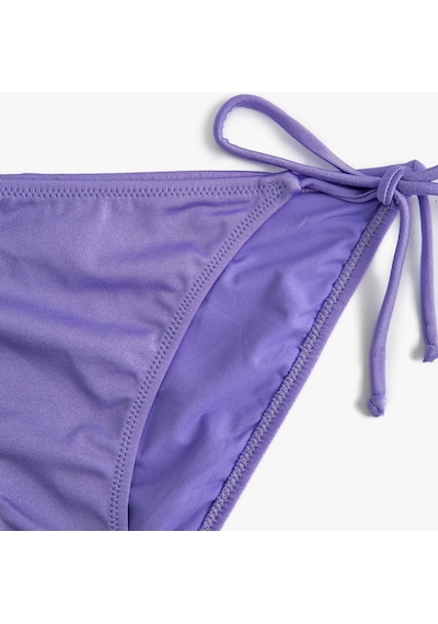 Koton Parlak Brazilian Bikini Altı Yanları Bağlama Detaylı Mor 4sak00051mm 4SAK00051MM349