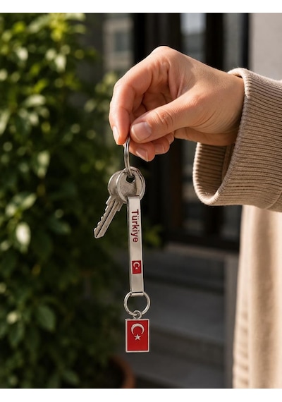 Türkiye Yazılı Metal Anahtarlık Türk Bayraklı Şık Araba Çanta Anahtar Aksesuarı 13 Cm