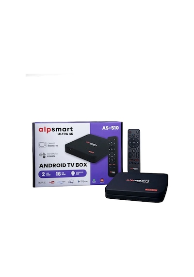 Alpsmart As510 Ultra 4k Android Tv Box 2gb Ram 16gb Hafıza Android 12.0 Ses Komutlu Kumanda Kablosuz İnternet Tv Box