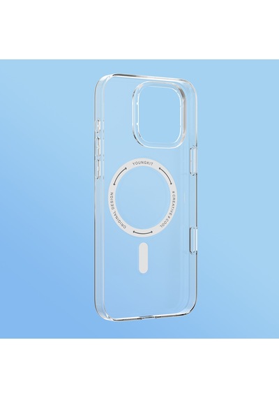 Apple Uyumlu iPhone 16 Pro Max Kılıf M-safe Şarj Özellikli Youngkit Ice Serisi Kapak Şeffaf