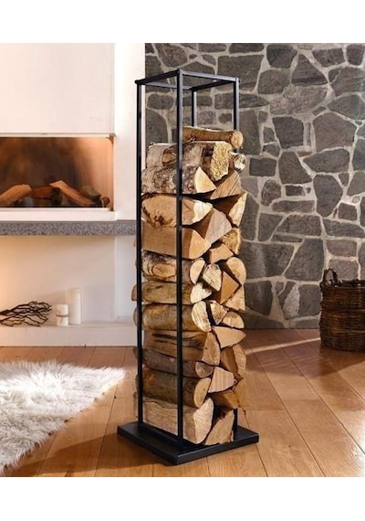 Dekoratif Ferforje Metal Şömine Odunluk Dik Odunluk N11.2740