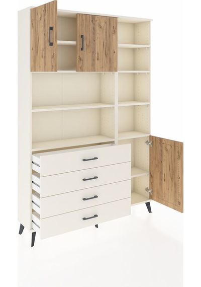 Arges Dolap 9 Raflı 4 Çekmeceli 3 Kapaklı 132x30x195 Aytaşı-ç... Aytaşı