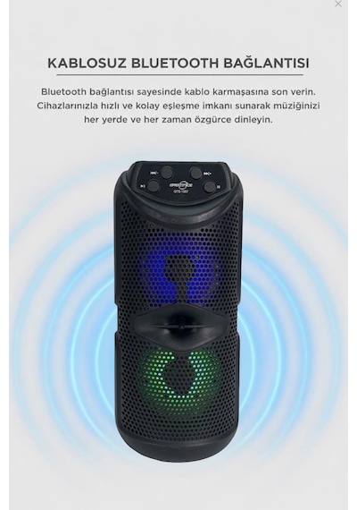 Torima GTS-1557 Bluetooth 5.0 RGB Işıklı Kablosuz Speaker