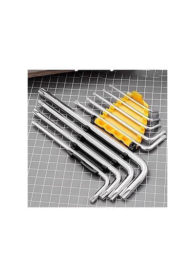 Profesyonel 9 Parça Yıldız Torx Alyan Seti T10-t50 S2 Çelik Uzun Kol 715903
