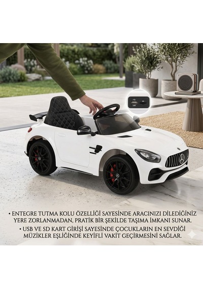 Öykü Bebek Dünyası 444 Gtr 12 Volt Lüks Akülü Araba Beyaz