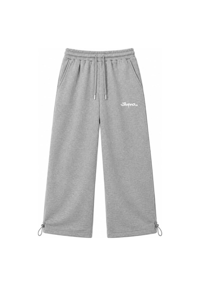 Zaee Supra Nakışlı Ayarlanabilir Paça Baggy Eşofman Altı gri