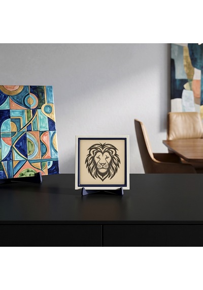 Aslan Figürü Detaylı Butik Dekoratif Obje, Modern Ev Dekorasyonu İçin Şık Tasarım 10x10 Cm