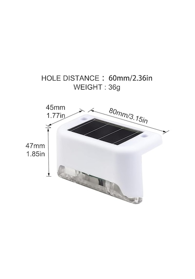 Beyaz Solar Güneş Enerjili Beyaz Köşebent Merdiven Veranda Bahçe Led Lamba Dekoratif Dış Mekan Aydınlatma 4 Lü