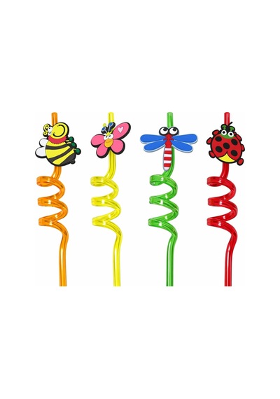 Aksu Renkli Eğlence Pipetleri 6 Lı Karışık Paket 24 Pipet 26cm Çok Renkli