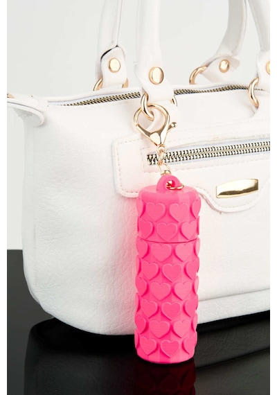 Vivaq Kalp Desenli Pembe Ruj Lip Gloss Kılıfı 3d Baskı Charm Çanta Aksesuarı Anahtarlık