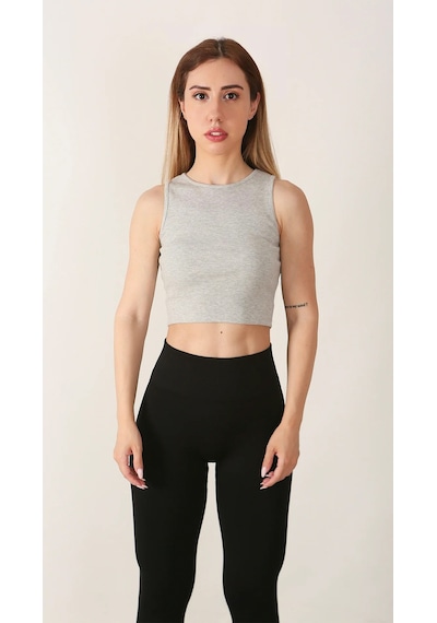 Nature The Brand Ntb Crop Rip Top Light Green, Kadın Spor Crop,kadın Crop,fitness Crop,yoga Crop, Esnek Terletmez SU YEŞİLİ