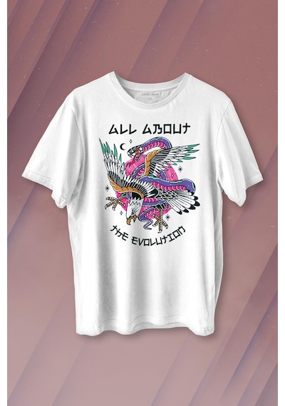 Unisex T-shirt Eagle And Snake Kartal Ve Yılan Y2k Evrim All About The Evolution 001