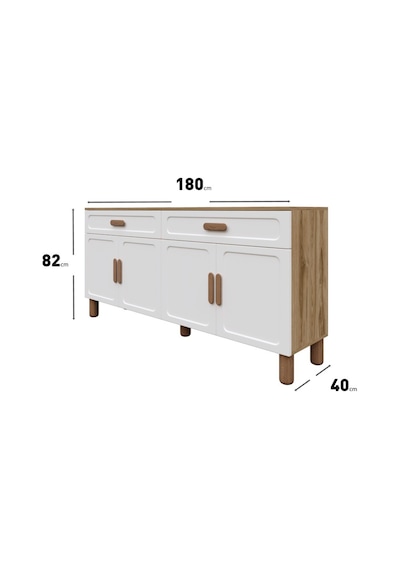 Flora Bohem Serisi 4 Kapaklı 2 Çekmeceli Salon Konsolu Büfe Aytaşı Ceviz 180x84 Cm Ceviz - Ekru Flora Bohem Serisi 4 Kapaklı 2 Çekmeceli Salon Konsolu Büfe Aytaşı Ceviz 180x84 Cm Ceviz - Ekru