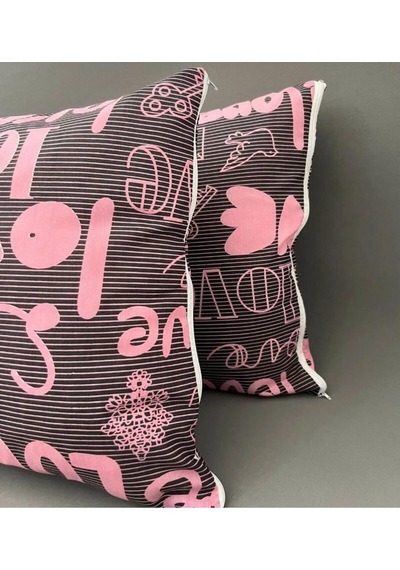 Pamuklu 2 Adet Fermuarlı 50x70 Yastık Kılıfı Pembe