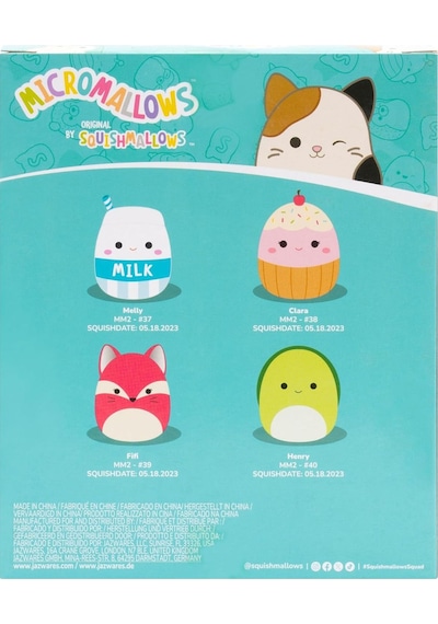 Micromallows Squishmallows Mini Yumuşak Peluş Oyuncak 16 Lı Figür Seti - 6 Cm Çok Renkli