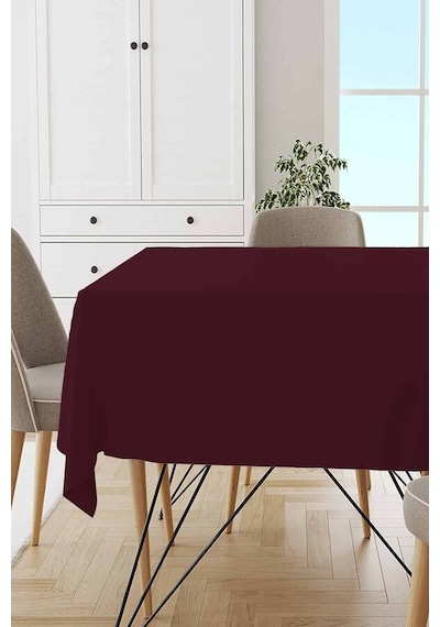 Bordo Desensiz Sade Leke Tutmaz Premium Masa Örtüsü Mso007n11