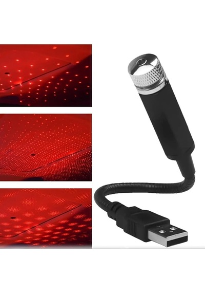 Kırmızı Ayak Altı Tavan Star Led Araç İçi Atmosfer Ambians Işık Oto Araba İç Tavan Yıldız Ayarl