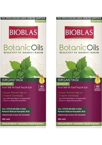 Bioblas Botanic Oils Isırgan İnce Telli ve Saçlar için Şampuan 2 x 360 ML