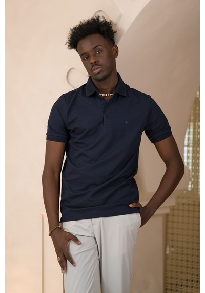 Paul Martin Örme Polo Yaka Regular Fit Pamuklu Ve Likralı T-shirt Lacivert