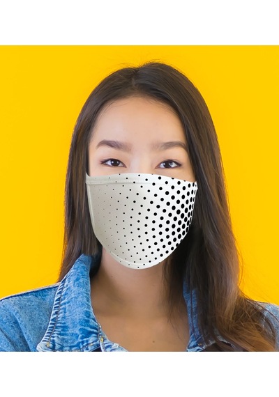 Desenli No 1 Yıkanabilir Maske Beyaz