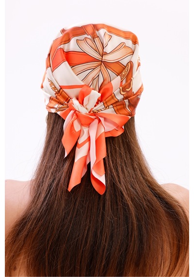Tarzını Seç Altın Zincir Model Fular Bandana Şal Estascarf 70x70 Cm