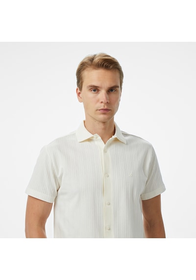 Nautica Erkek Ekru Classic Fit Polo Düz K55323t Krem