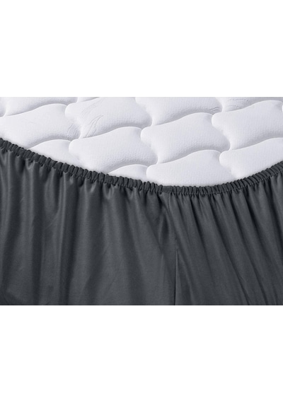 Menderes Home Cotton Collection Ranforce Çift Kişilik Fitted Düzboya Antrasit Çok Renkli