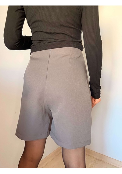Ali Butik Mini Gri Şort Etek Gri