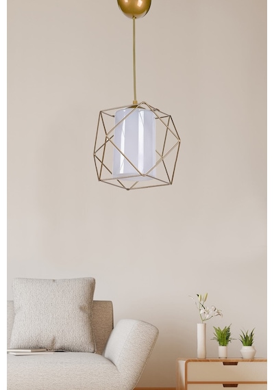 Trend Kitchen Küp Kare Model Eskitme Sarkıt Avize Gold