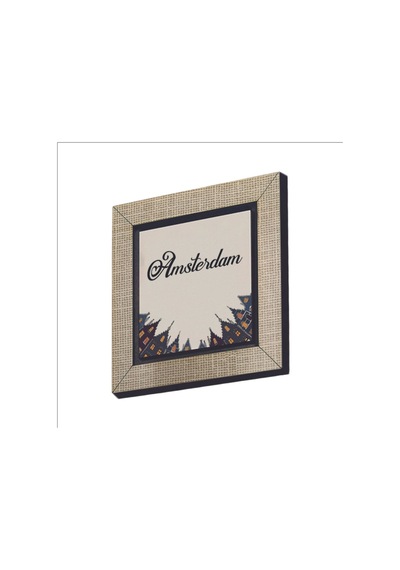 Amsterdam Görseli Baskılı Mdf Magnet 7x7 Bej