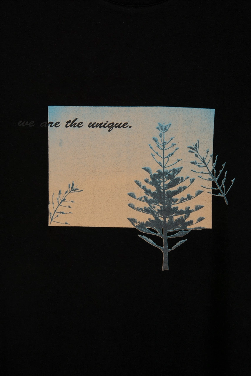 Veaven Erkek Bisiklet Yaka Önü Baskılı T-shirt Vavn306-0000019-1 Siyah