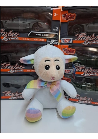 Oyuncak Peluş Sevimli Uyku Arkadaşı Kuzu 20 Cm Çok Renkli