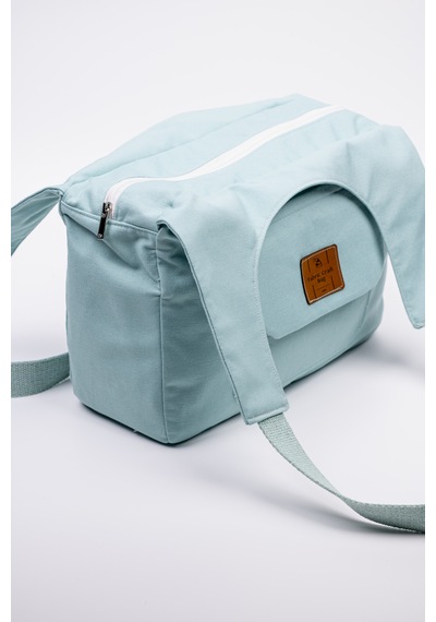 Fabric Craft Bag Omuz Çantası Turkuaz Kanvas 30x25 Cm Fermuarlı Astarlı Turkuaz
