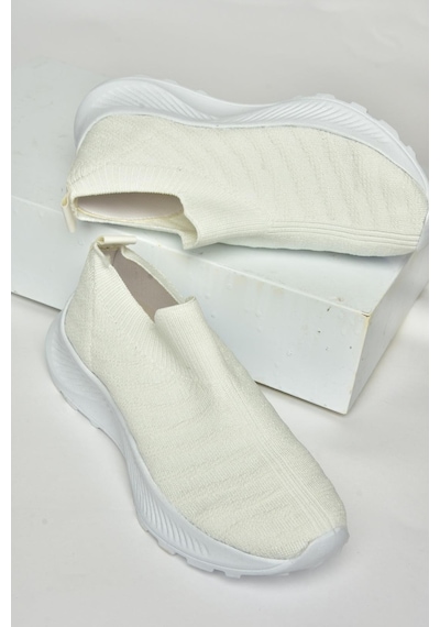 Fox Shoes P239503304 Beyaz Triko Kumaş Kadın Spor Ayakkabı Sneakers Beyaz-kumaş Beyaz