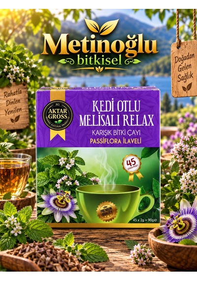Aktar Gross Kedi Otlu Melisalı Relax Çay 45 Süzen Poşet