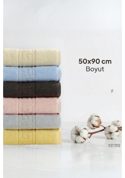 6'lı Lüx Karışık Greek El Havlusu - 50x90 Cm, 225 Gr, %100 Pamuk, Spa Ve Otel Havlusu, Günlük Kullanıma Uygun Çok Renkli