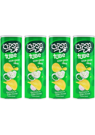 Cipso Tube Ekşi Krema&soğan Aromalı Cips 160 Gr X 4 Adet