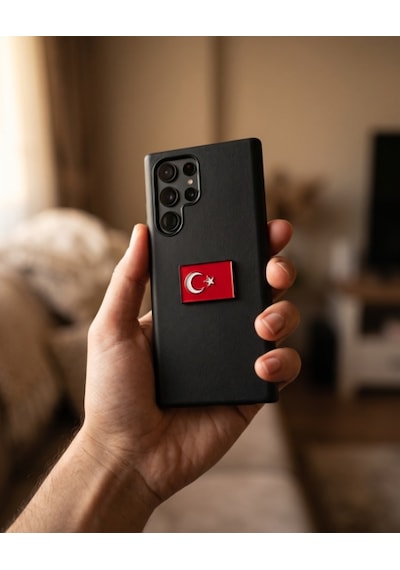 Türkiye Bayrağı Telefon Sticker 3d Metal Tasarım, Premium Kalite Arka Süs A300129