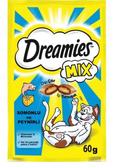 Dreamies Mix Somonlu ve Peynirli Kedi Ödül Bisküvisi 60 G