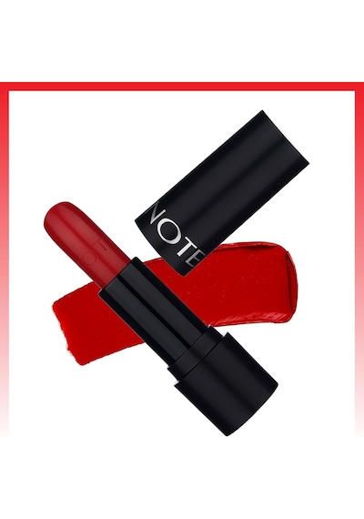 Note Cosmetics Deep Impact Lipstick 13 Impressive Red Kremsi Dokulu Yarı Parlak Ruj, Kırmızı Diğer