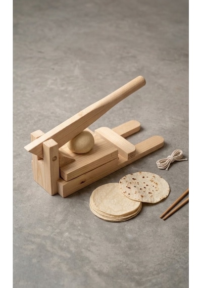 El Yapımı Ahşap Hamur Presi - Tortilla Maker - Lavaş Ve Taco Hazırlama Diğer
