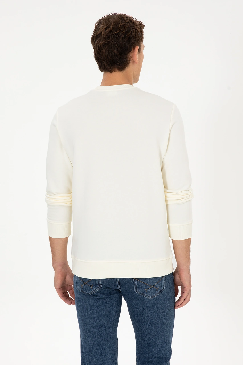 U.S. Polo Assn. Erkek Regular Fit Bisiklet Yaka Krem Sweatshirt 50308717-VR256