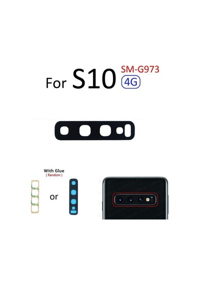 Tkgz Samsung Uyumlu Galaxy S10 Arka Kamera Camı Lens Yapışkanlı