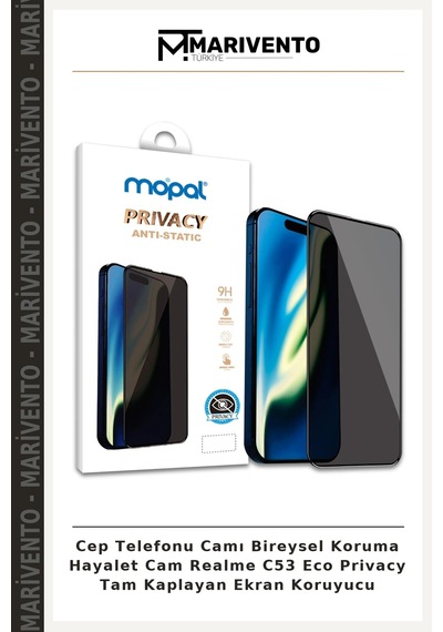 Cep Telefonu Camı Bireysel Koruma Hayalet Cam Realme C53 Eco Privacy Tam Kaplayan Ekran Koruyucu