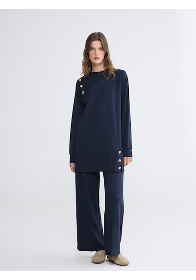 Lcw Everyday Lacivert Soft Touch Kadın Sweatshirt Tunik