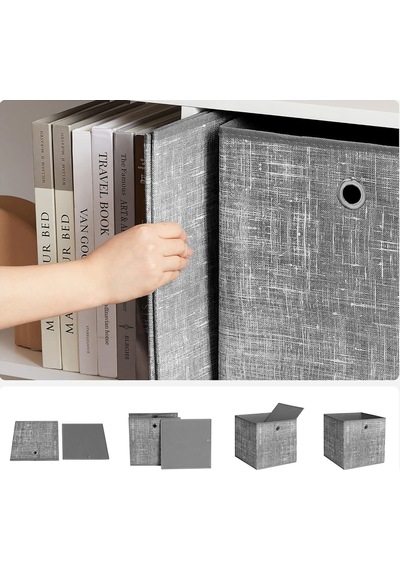 Saklama Kutusu, 6'lı Set, Dokunmamış Kumaştan Yapılmış Saplı Düzenleme Kutuları, Katlanır Kutu, Giysi Saklama, Benekli Gri Çok Renkli Saklama Kutusu, 6'lı Set, Dokunmamış Kumaştan Yapılmış Saplı Düzenleme Kutuları, Katlanır Kutu, Giysi Saklama, Benekli Gri Çok Renkli