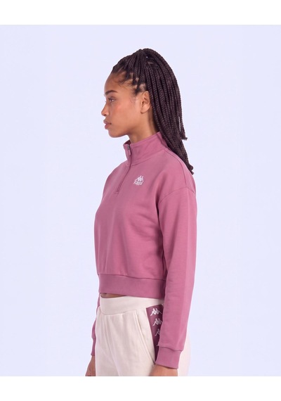 Kappa 222 Banda Mines Kadın Mor Viyole Regular Sweatshirt