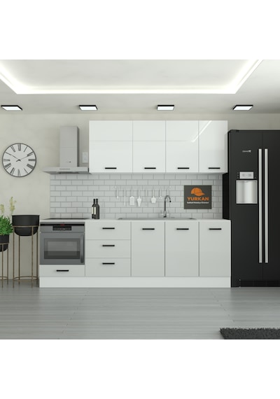 245 Cm Mutfak Dolabı Mdf Kapak Tezgah Dahil Yrkn245 100 Gümüş 245 Cm Mutfak Dolabı Mdf Kapak Tezgah Dahil Yrkn245 100 Gümüş