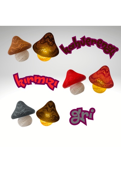 Dekoratif Mantar Lamba - Tea Light 1 Adet Çok Renkli